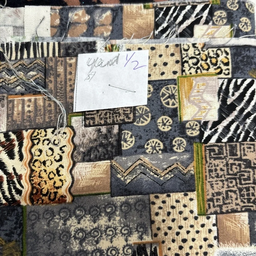 Quilting Cotton, Bundle brown/giraffe/ Tiger 7 pieces READ